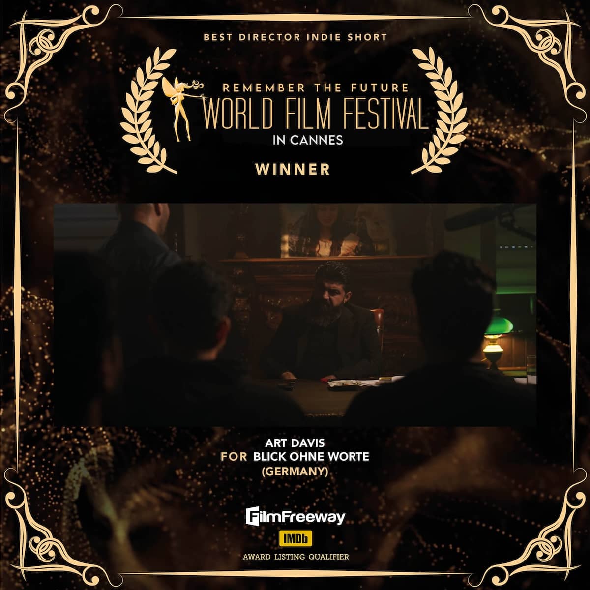 38Best Director Indie Short-2 Art Davis</br>FOR Blick Ohne Worte</br>(Germany)