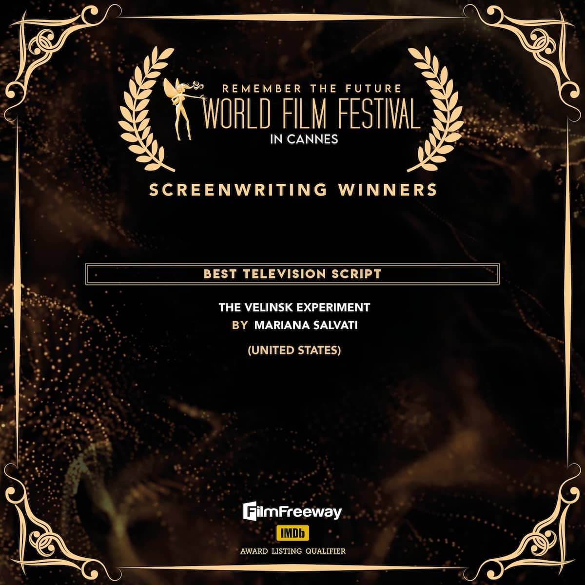 66Best Television Script The Velinsk ExperimentBY Mariana Salvati(United States)
