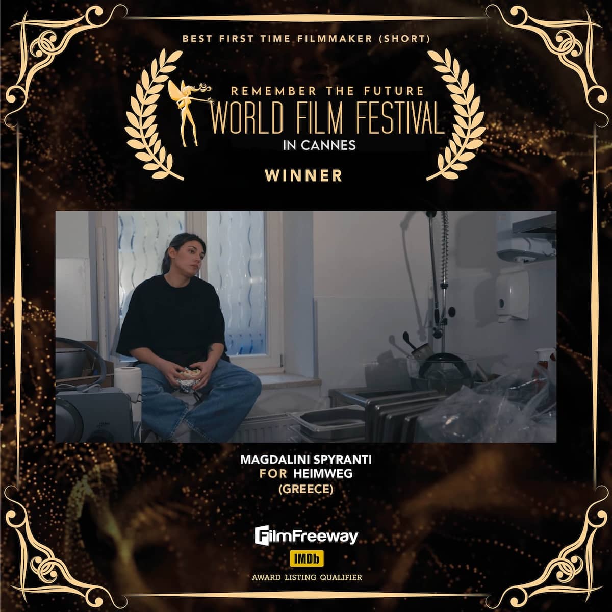 Best First Time Filmmaker (Short)<br>Magdalini Spyranti<br>FOR Heimweg<br>(Greece) Best First Time Filmmaker (Short)Magdalini SpyrantiFOR Heimweg(Greece)