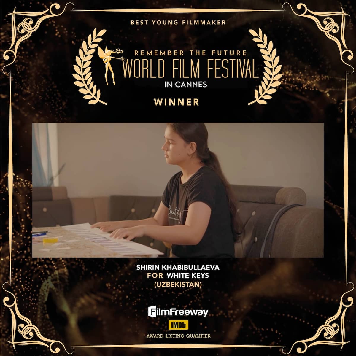 Best Young Filmmaker<br>Shirin Khabibullaeva<br>FOR White keys<br>(Uzbekistan) Best Young FilmmakerShirin KhabibullaevaFOR White keys(Uzbekistan)
