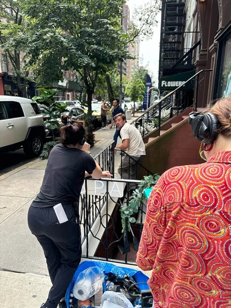 living-with-grandma-07 Exterior shoot for Living With Grandma on the stoop of a New York brownstone.
